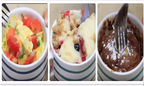 3 món ăn sáng hấp dẫn làm bằng một chiếc cốc.