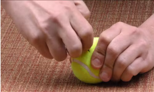 Giấu tiền trong quả bóng tennis.