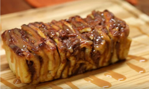 Món bánh mì caramen bí ngô ngon tuyệt.