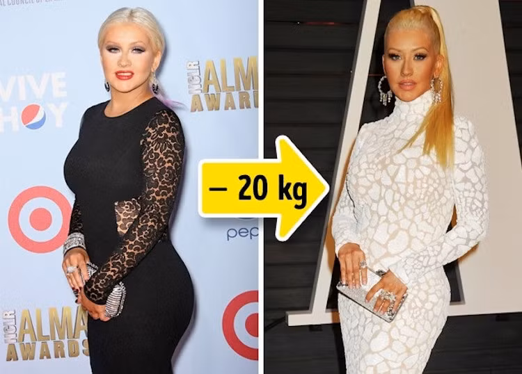 Thân hình đẫy đà của Christina Aguilera nhiều khi khiến cô cảm thấy mệt mỏi, vì lẽ đó mà người đẹp đặt ra mục tiêu và đã giảm được tới 20 kg chỉ trong một thời gian ngắn.