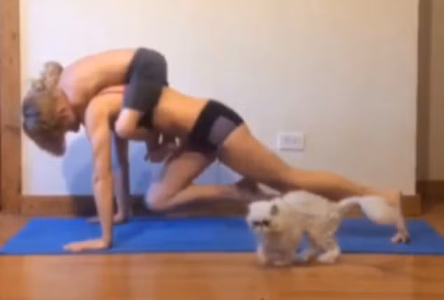 Nhưng bà mẹ này có vẻ như đã đạt đến trình độ bậc thầy khi vẫn có thể tập yoga trong sự hỗn loạn.