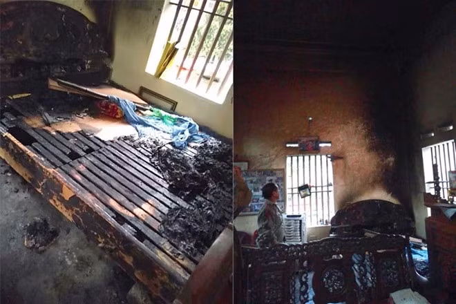 Bat nguoi phu nu tam xang dot me gia o Ha Nam