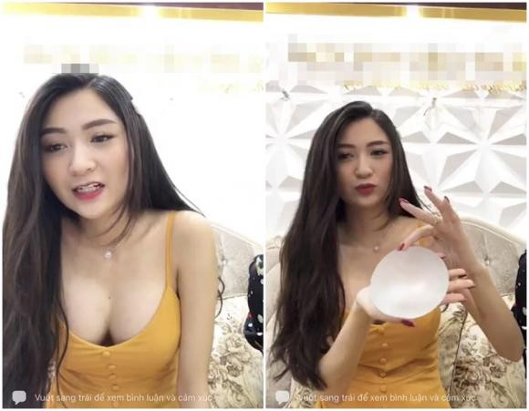Song song đó, hot girl này còn bị "đào lại" loạt bằng chứng "không thể chối cãi" về việc cô nàng đã phẫu thuật nâng ngực. Xuất hiện trong một clip livestream, Anh Thư khoe khéo vòng 1 "khủng" và tư vấn cặn kẽ cho từng người về vấn đề nâng ngực.