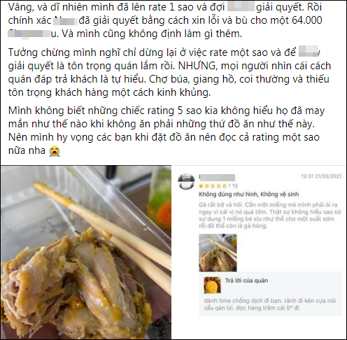Mới đây, trong một group chuyên review đồ ăn xuất hiện bài đăng "bóc phốt" một tiệm cơm gà tại Hà Nội gây sự chú ý lớn. Theo đó, cô gái này đã mua online phải suất cơm gà bị bốc mùi khó chịu và sau đó đăng đàn để "tố" chủ tiệm cơm.