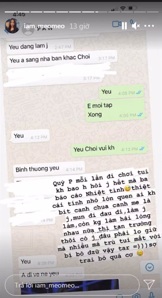 Mới đây, hot mom đình đám này đã có màn đáp trả khá gắt với antifan khi cô nàng bị họ mỉa mai bị chồng bỏ lần 2. Ban đầu thì chọn cách im lặng, đến khi không chịu được nữa, Meo Meo đã lên tiếng thẳng mặt người đã mỉa mai mình.