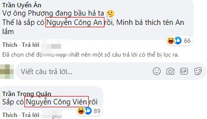 Những cái tên hài hước ra đời trong phút chốc từ dân mạng đã nhanh chóng gây sự chú ý. Chẳng biết Công Phượng đã chọn được cái tên nào cho con tương lai chưa, thế nhưng người hâm mộ đã giúp anh có thêm gợi ý rồi đây.