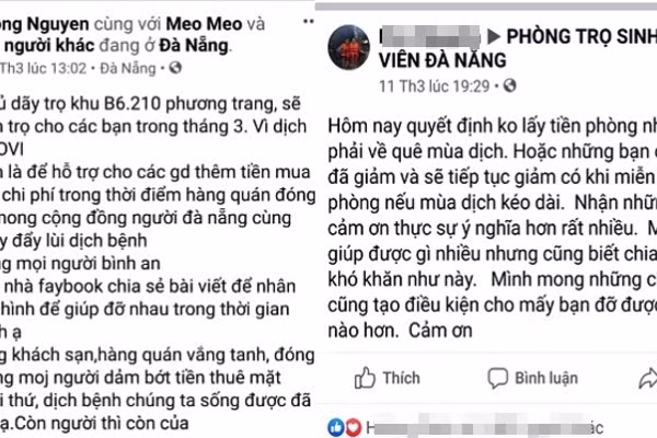 Nhiều chủ trọ ở Đà Nẵng thông báo không thu tiền, giảm giá phòng mùa dịch.