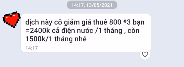 Trước đó những hình ảnh, thông báo giảm giá tiền nhà của các chủ nhà trọ được các bạn trẻ chia sẻ nhiều trên mạng xã hội. Những tin nhắn khiến ai nấy ấm lòng hơn giữa lúc dịch bệnh.