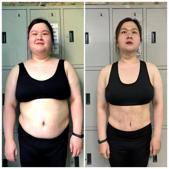 Hình ảnh trước và sau khi giảm cân của Thuỷ Tiên, có thể thấy ngoại hình của cô đã có sự thay đổi rõ rệt hơn.