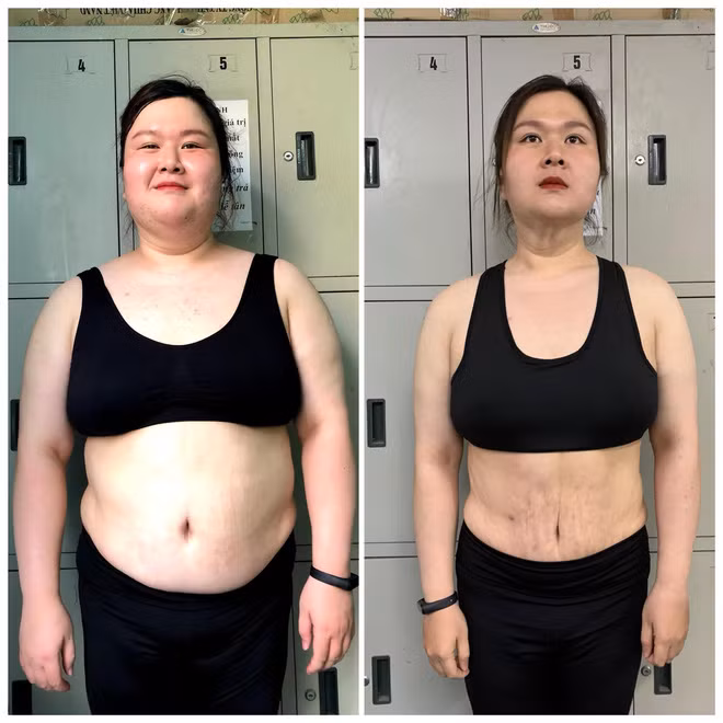 Hình ảnh trước và sau khi giảm cân của Thuỷ Tiên, có thể thấy ngoại hình của cô đã có sự thay đổi rõ rệt hơn.