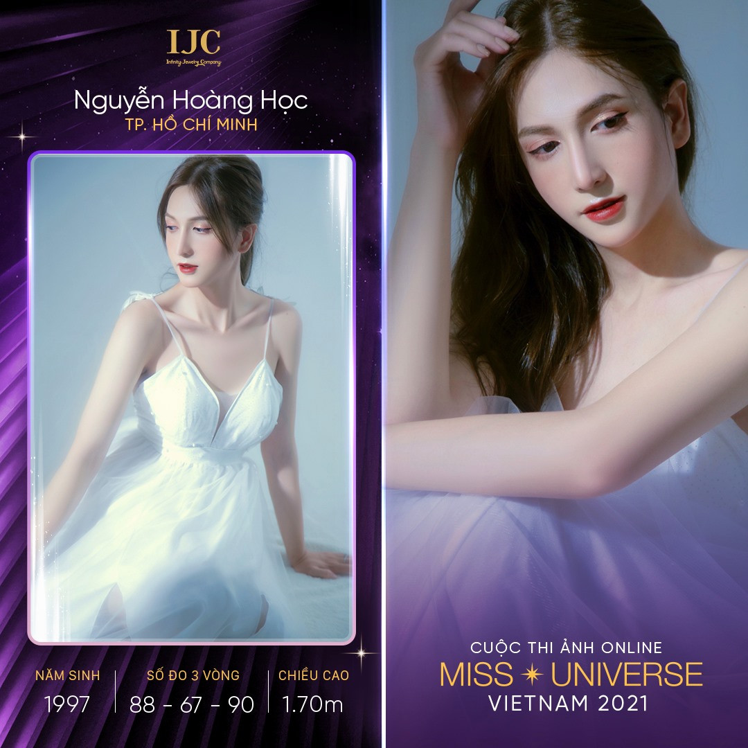 Mới đây, nàng hot girl gây chú ý khi tham dự vòng ảnh online của cuộc thi Hoa hậu Hoàn vũ Việt Nam 2021. Cô sinh năm 1997, sở hữu chiều cao 1,7m cùng số đo 3 vòng: 88 - 67 - 90cm.