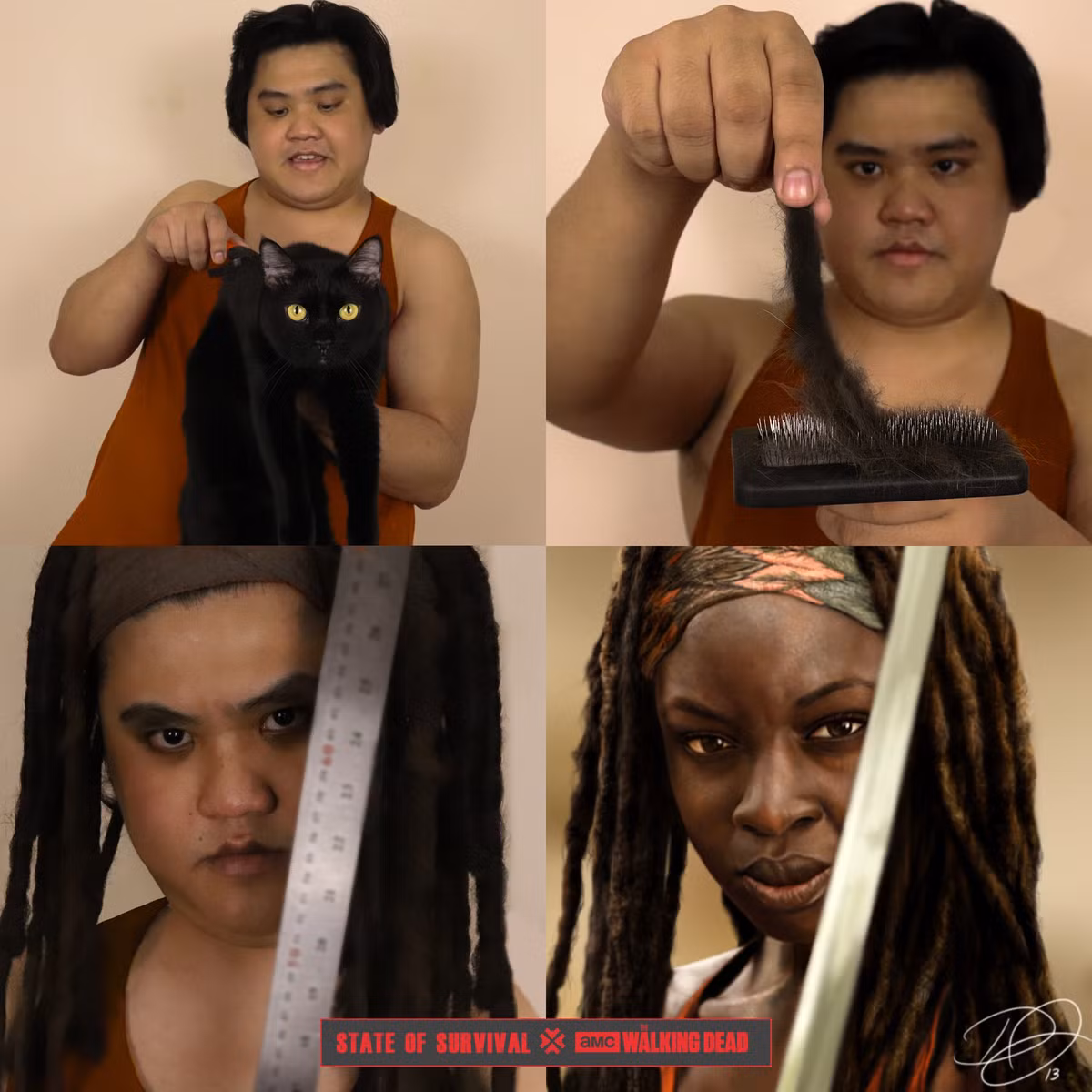 Thông thường những bức ảnh của Anucha Saengchart gồm 4 tấm hình nhỏ ghép lại. Tấm đầu tiên và thứ 2 là giới thiệu vật dụng cosplay, tấm thứ 3 là tác phẩm của mình, còn thứ 4 là nhân vật gốc.