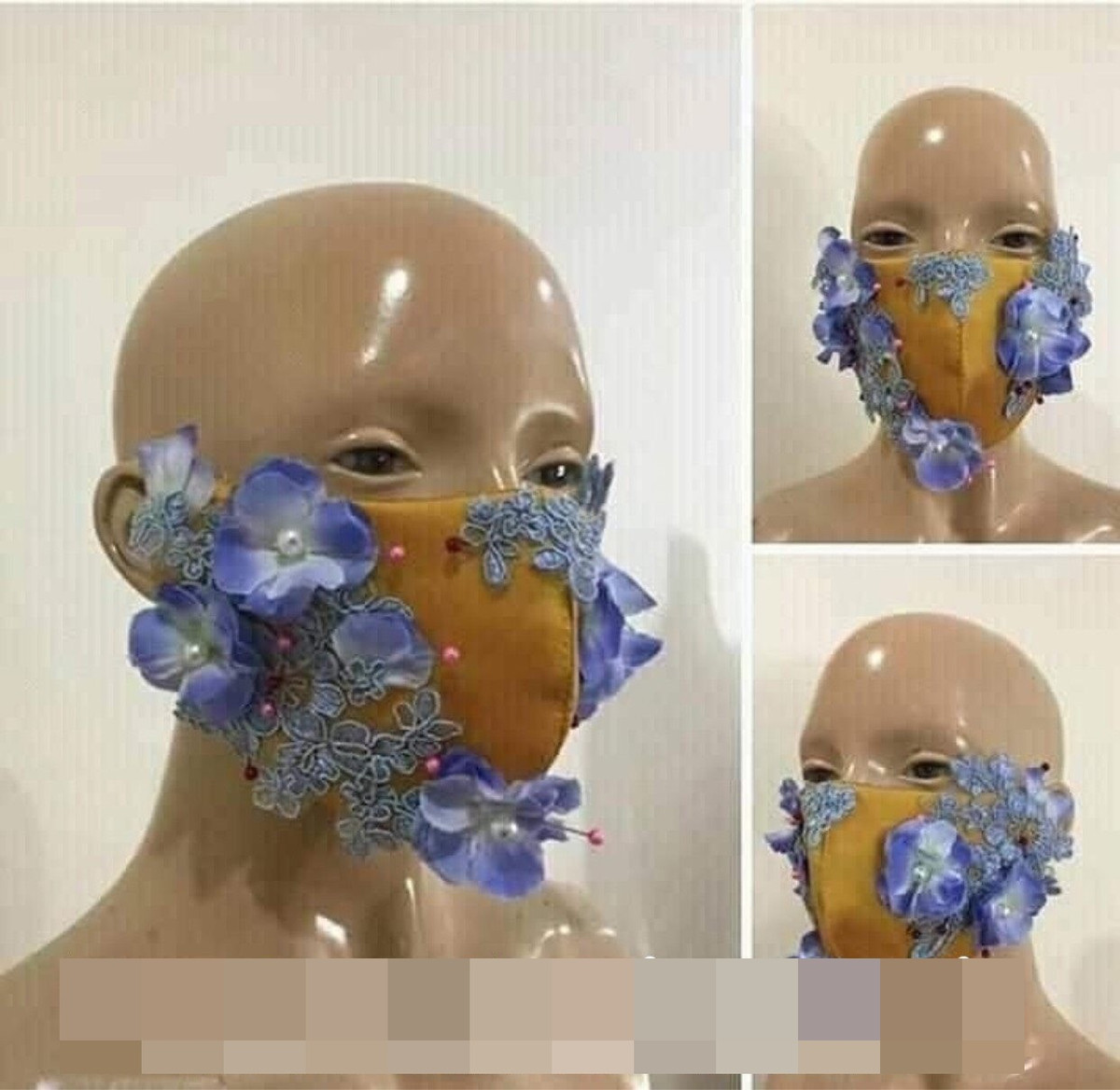 Mặc dù những chiếc khẩu trang này hơi "cồng kềnh", thế nhưng đó là biện pháp an toàn lại có tính thẩm mỹ dành cho các nàng dâu trong mùa dịch này.