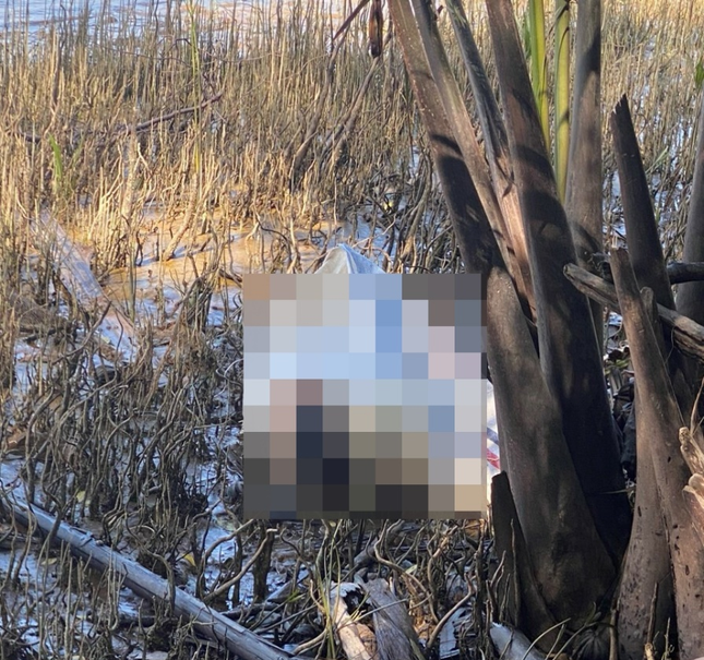 Lo sợ vợ biết, lại thấy khu vực đang vắng người, Thông đã dùng tay siết cổ chị H. từ phía sau làm nạn nhân tử vong rồi bỏ xác cùng nhiều đá vào bao cột lại, để vào ô tô. Sau đó Thông lái ô tô đến giữa cầu Hàm Luông thuộc xã Bình Phú, TP Bến Tre, tỉnh Bến Tre, ôm bao chứa xác chị H. ném xuống sông Hàm Luông rồi lái xe về. (Ảnh: Hiện trường vụ án) 