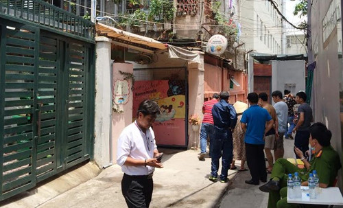 Hiện trường căn nhà trong hẻm trên đường Hai Bà Trưng, nơi phát hiện ông Mai tử vong.