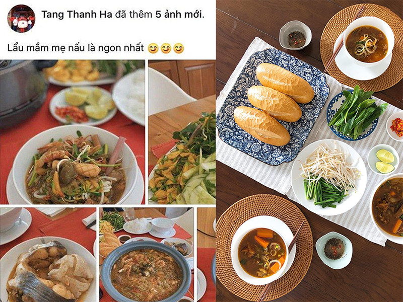 Hà Tăng cũng từng hào hứng chia sẻ: "Mẹ nấu món nào cũng tuyệt vời, Hà và ông xã Louis Nguyễn đều thích. Con cám ơn mẹ yêu nhiều lắm".