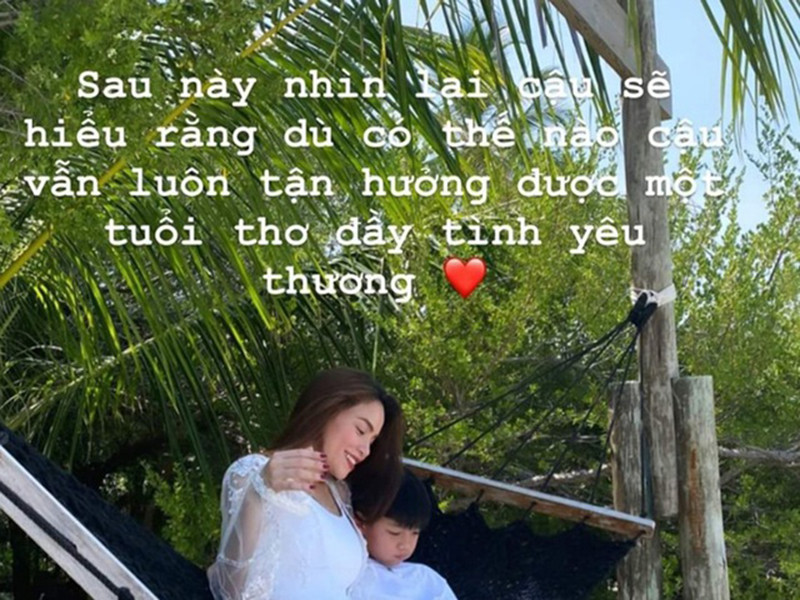 Hồ Ngọc Hà tự hào khi đang mang lại tuổi thơ đầy tình yêu thương cho con trai.