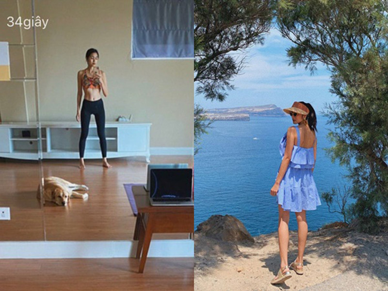 Cô nhiều lần để lộ vóc dáng gầy gò, thiếu sức sống.