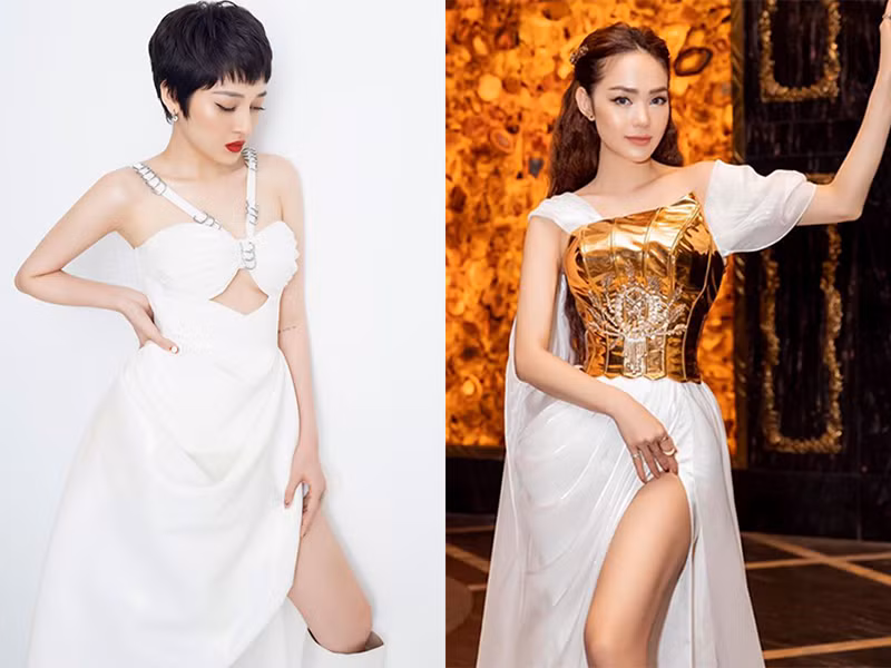 Về nhan sắc, 2 nữ diễn viên phim "Thoát ế" xinh đẹp, gợi cảm không kém cạnh.