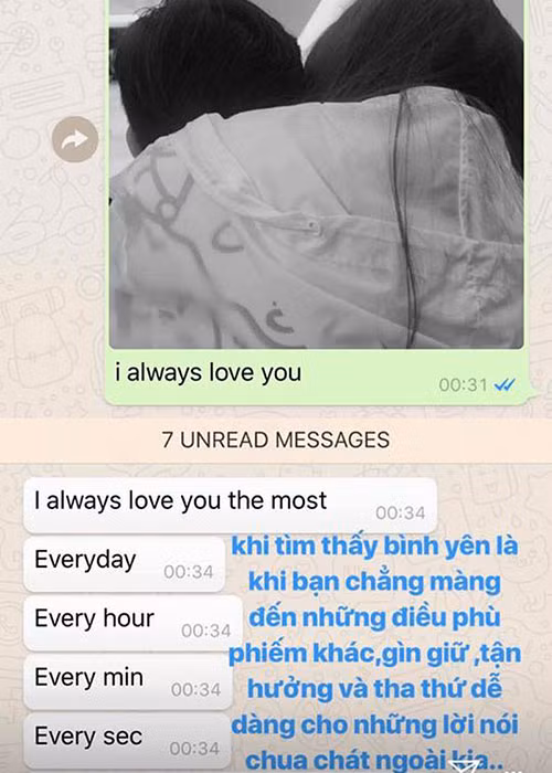 Kim Lý dành không ít lời ngọt ngào cho Hà Hồ như "Anh yêu em nhiều nhất, từng ngày, từng giờ, từng phút, từng giây", "Tôi sẽ luôn nói với cô ấy rằng tôi yêu cô ấy, không ai khác ngoài cô ấy, cô ấy là số một trong lòng tôi", "Nếu như trong giông tố, cô ấy có ngã, thì tôi sẽ tìm cách để đỡ cô ấy. Còn nếu không đỡ được thì tôi sẽ ngã cùng, để đón cô ấy ngã vào lòng tôi, như thế những tổn thương mà cô ấy phải chịu sẽ vơi đi phần nào".