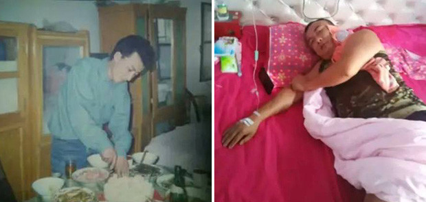 Người đàn ông bị vợ bắt nấu cơm nhiều đến phát sốt.