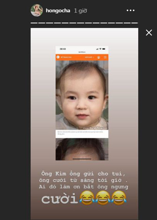 Đáng chú ý, mới đây, Kim Lý gửi bạn gái loạt ảnh về gương mặt em bé được cư dân mạng dự đoán.