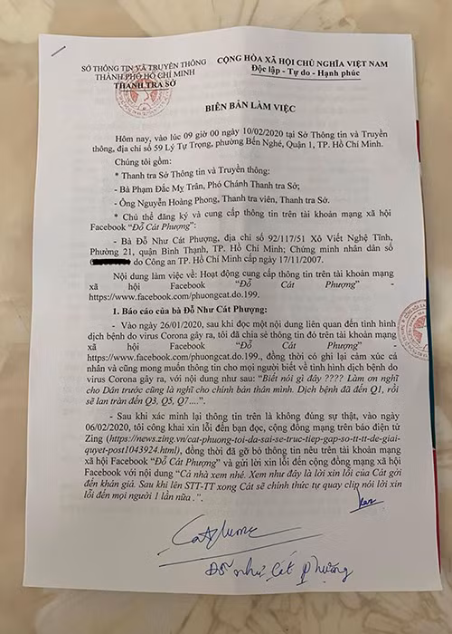 Có được thành công, tuy nhiên Cát Phượng cũng dính ồn ào. Cách đây ít tháng, Cát Phượng nhận phải sự chỉ trích khi đưa tin thông tin sai lệch về dịch COVID-19.