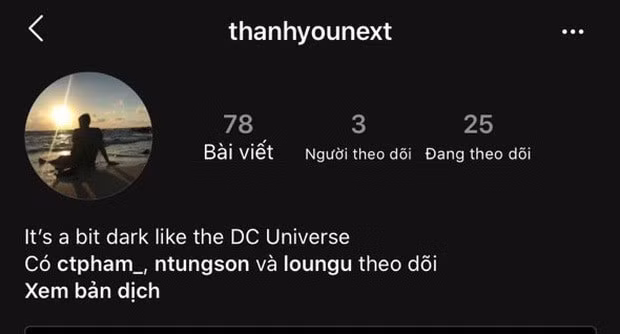 Cụ thể, vlogger Huyme có một tài khoản Instagram phụ, để chế độ riêng tư. Trước đây, có 11 người thân thiết được Huyme cho phép theo dõi tài khoản này, trong đó có bạn gái Hàn Hằng. Tuy nhiên, thời điểm hiện tại, tài khoản phụ của chàng Vlogger chỉ có vỏn vẹn 3 người theo dõi là em gái Trang Lou, em rể Tùng Sơn và tài khoản chính của Huyme mà thôi.