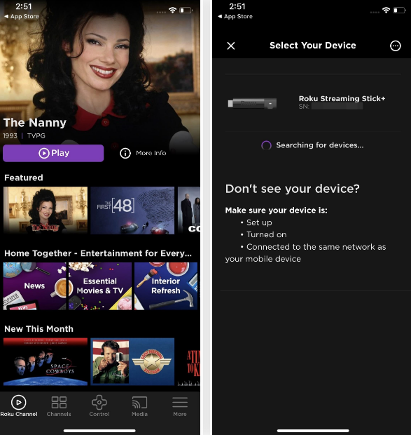 Sau khi cài đặt ứng dụng, hãy bật Wi-Fi điện thoại của bạn và kết nối với cùng một mạng với thiết bị Roku. Mở ứng dụng và làm theo hướng dẫn để đến trang chính. Chọn "Điều khiển" và chọn "Kết nối" Chọn thiết bị Roku của bạn từ danh sách. Khi được ghép nối, các điều khiển của Roku sẽ xuất hiện. Để tự mở khóa bàn phím, chọn biểu tượng bàn phím ở gần cuối màn hình.