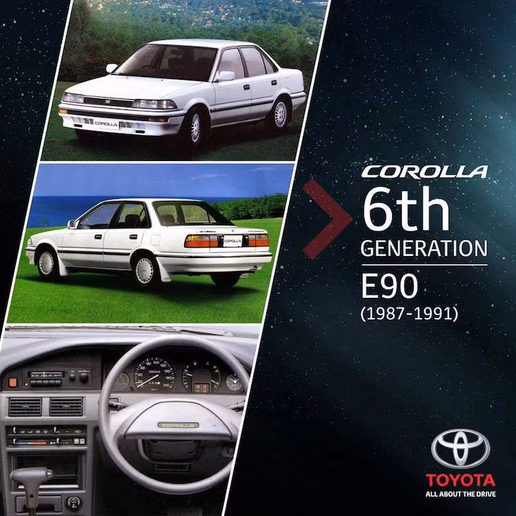 Thế hệ thứ 6 của Corolla được giới thiệu vào năm 1987 được nâng cấp mạnh mẽ về tiện nghi, khiến chiếc xe tạo cảm giác cao cấp hơn nhiều so với các thế hệ trước đó và những đối thủ cùng thời. Toyota cũng đã cung cấp một danh sách dài các lựa chọn động cơ cho xe, thậm chí còn có cả phiên bản được trang bị động cơ siêu nạp và hệ dẫn động 4 bánh 4WD Alltrac.