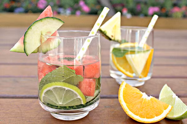 Cam, bưởi giàu vitamin C đốt cháy mỡ thừa nhanh hơn còn dưa leo có tác dụng giải độc hữu hiệu. Detox bưởi, cam, dưa leo sẽ là lựa chọn giảm cân hàng đầu cho các chị em. Ảnh: phuongphap.