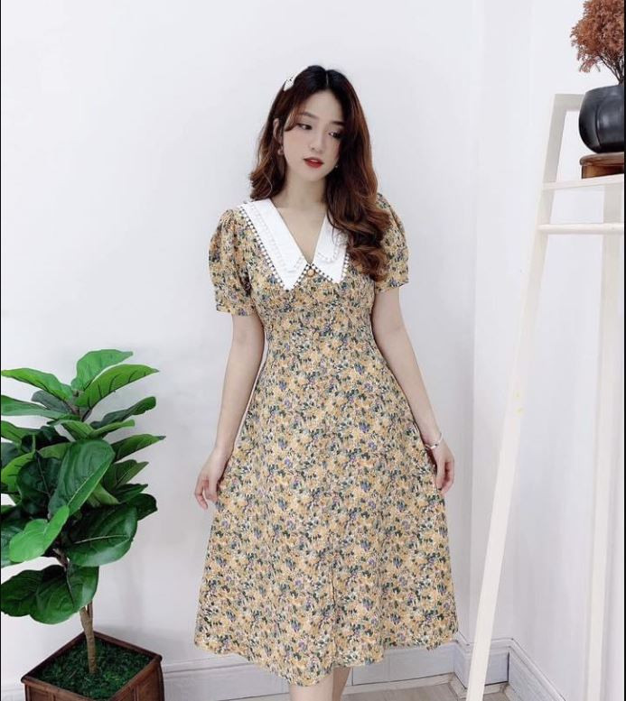 Đối với những chị có thân hình hơi mũm mĩm, mẫu váy hoa này chính là bí quyết che giấu đi những nhược điểm như ở bắp tay hay vòng hai quá khổ. Ảnh: giadinh.