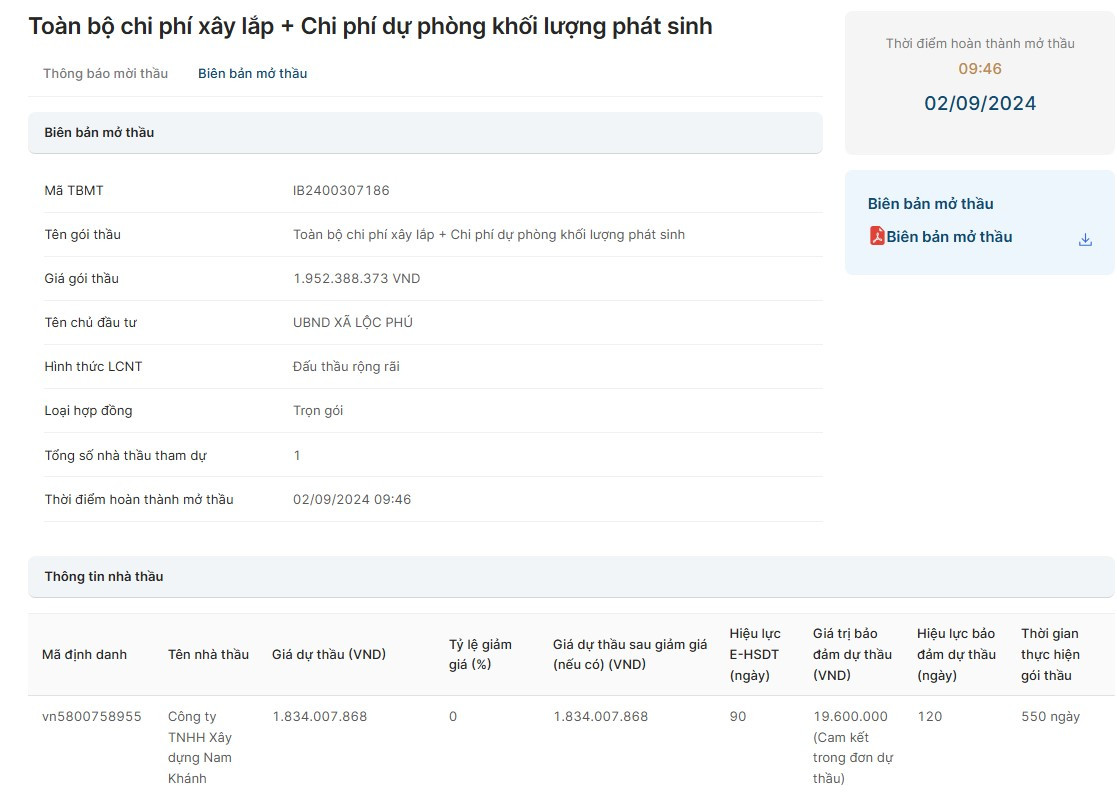 Lam Dong: Duy nhat Cong ty Nam Khanh du 2 goi thau tai Bao Lam-Hinh-2