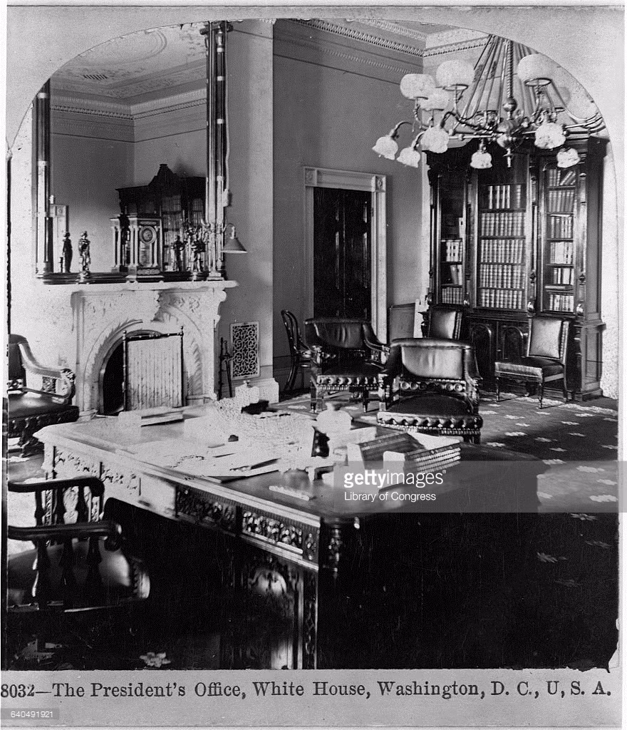 Phòng làm việc của Tổng thống Mỹ ở Nhà Trắng, năm 1898. Ảnh: GettyImages.