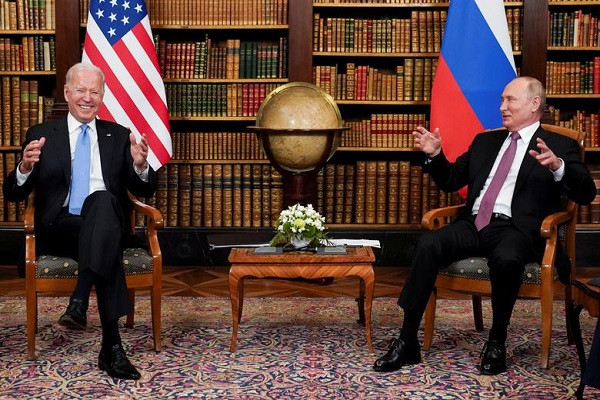 Nhà Trắng thông báo Tổng thống Biden và nhà lãnh đạo Nga Putin kết thúc cuộc hội đàm vào lúc 17h05 (giờ địa phương), sau 3,5 giờ đàm phán. Ảnh: Reuters. 