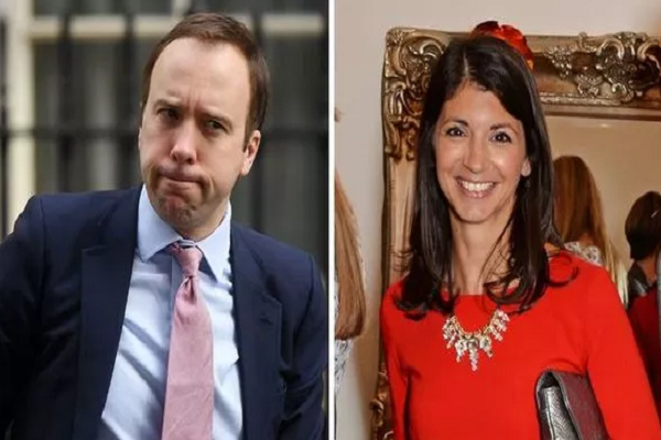 Ngày 26/6, Bộ trưởng Y tế Anh Matt Hancock nộp đơn xin từ chức sau khi tờ The Sun đăng tải hình ảnh ông ôm hôn nữ trợ lý Gina Coladangelo tại văn phòng làm việc. Được biết, sau vụ việc, bà Coladangelo cũng đã từ chức Giám đốc không điều hành của Bộ Y tế. Ảnh: Getty.