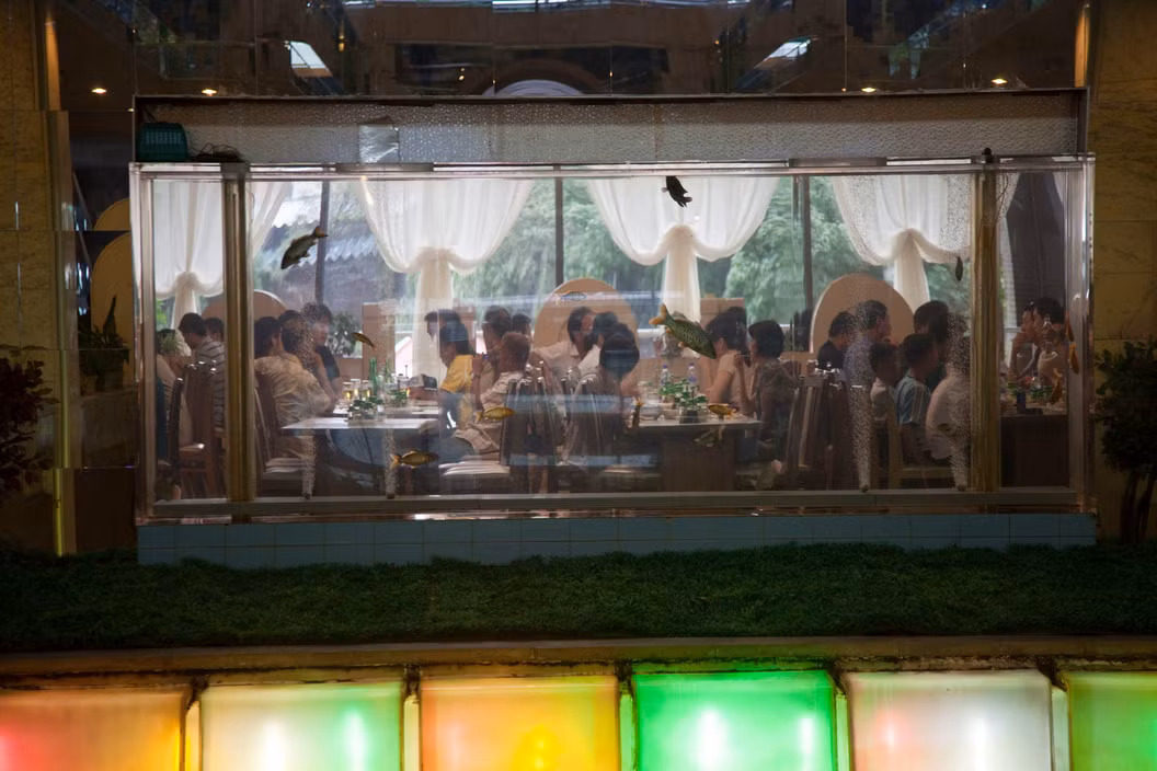 Giờ ăn trưa trong một nhà hàng của khách sạn Koryo. Ảnh: Hiroji Kubota/ Magnum Photos.