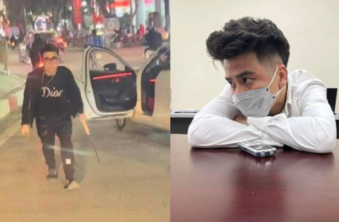 Bat tam giam tai xe cam dao chem lop xe buyt o Ha Noi