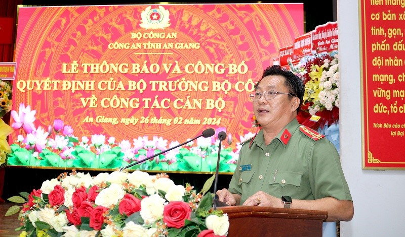 Phát biểu tại buổi Lễ, Đại tá Lâm Phước Nguyên - Giám đốc Công an tỉnh An Giang khẳng định, việc điều động Đại tá Nguyễn Thế Hải và bổ nhiệm Thượng tá Huỳnh Thanh Lâm thể hiện sự quan tâm của Đảng ủy Công an Trung ương, lãnh đạo Bộ Công an đối với công tác cán bộ của Công an An Giang. Qua đó, góp phần kiện toàn và nâng cao sức chiến đấu của Đảng ủy, Ban Giám đốc Công an tỉnh trong lãnh đạo, chỉ đạo thực hiện nhiệm vụ bảo vệ an ninh trật tự trong tình hình mới, phục vụ phát triển kinh tế, xã hội của địa phương.