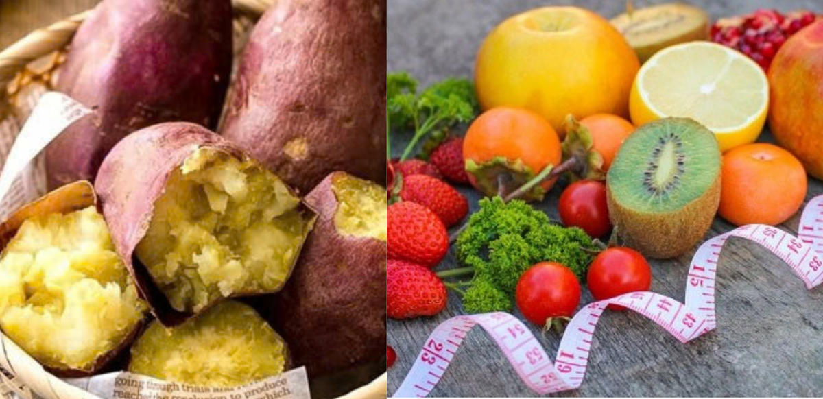 Thực đơn ngày 1: Sáng: 1 củ khoai lang + 1 ít trái cây. Trưa và Tối: Ăn uống bình thường, nhưng cần hạn chế tinh bột như cơm, mì; ăn nhiều hơn các món rau củ quả.