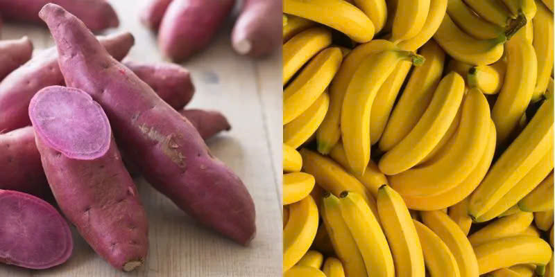 Thực đơn ngày 6: Sáng: 1 quả chuối chín + 1 quả khoai lang luộc + 1 cốc sữa tươi không đường. Trưa: Khoai lang nướng hoặc luộc ăn cùng với rau củ. Tối: Cơm gạo lứt, 150gram thịt nạc đỏ, 1 trái chuối. Ảnh minh họa