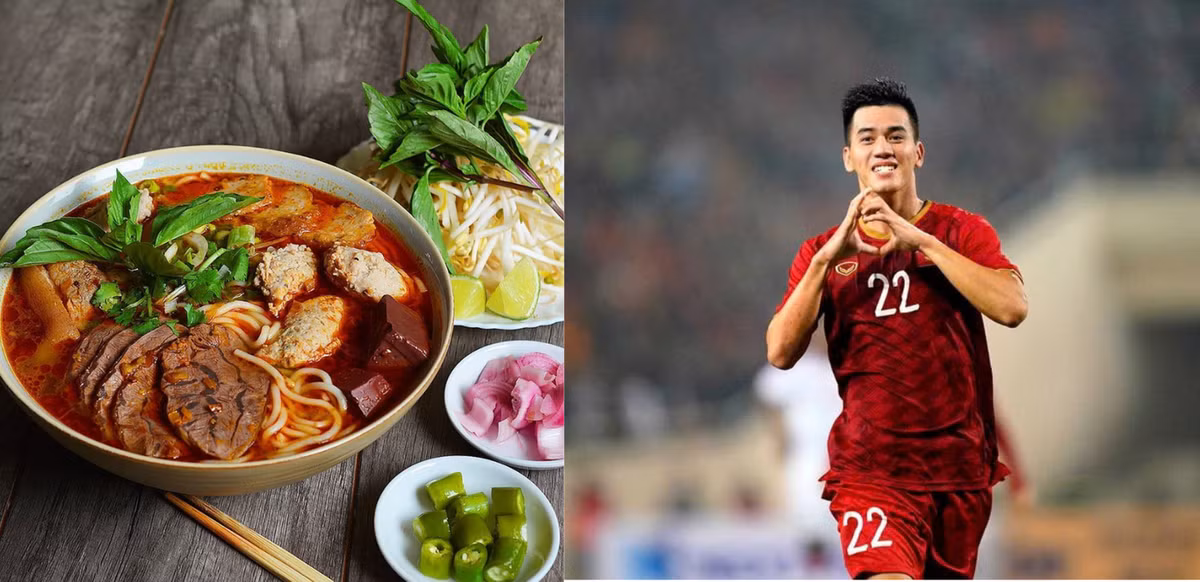  Tiền đạo Nguyễn Tiến Linh yêu thích hương vị đậm đà và cay nồng của bún bò Huế. Ảnh Internet