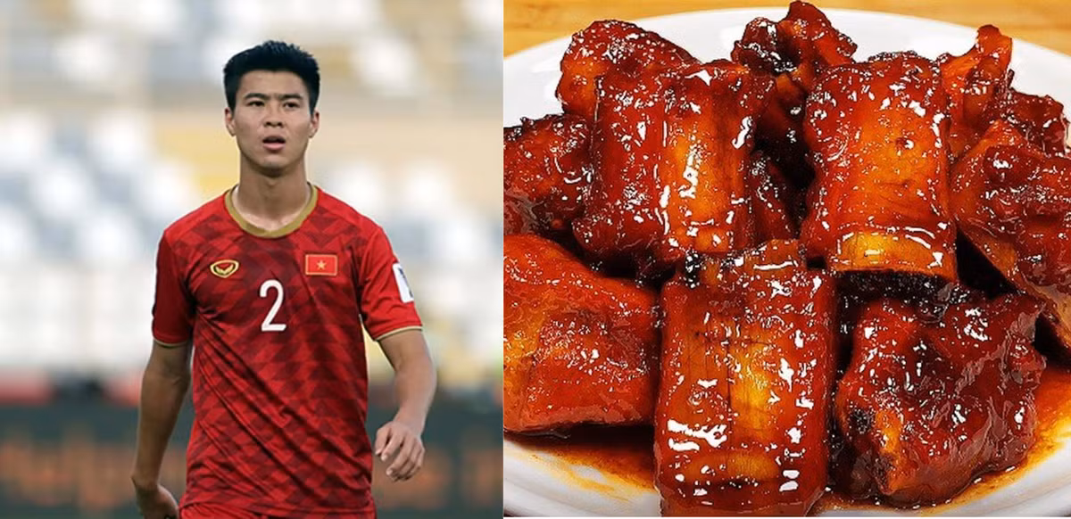 Hậu vệ Đỗ Duy Mạnh thích ăn món sườn xào chua ngọt và canh cá nấu chua. Ảnh Internet