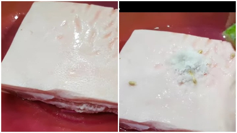  Sơ chế nguyên liệu: Tỏi, hành tím, gừng bóc vỏ đập dập, củ hành tây lột vỏ rửa sạch cắt làm đôi. Phần sơ chế thịt heo, đầu tiên cho thịt vào thau cho thêm 2 muỗng canh muối và cắt đôi quả chanh vắt lên phần da heo rồi dùng dao cạo quanh bề mặt da heo để làm sạch lớp nhớt và lớp lông có trên da. Sau đó rửa lại cho sạch phần thịt heo. Ảnh Internet