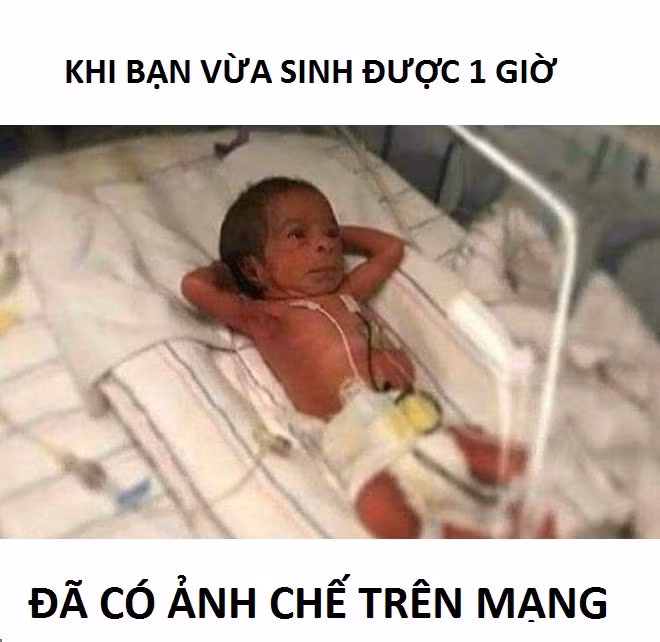 Dân mạng dự đoán em bé sơ sinh này sẽ trở thành một trong những "huyền thoại" ảnh chế mới.