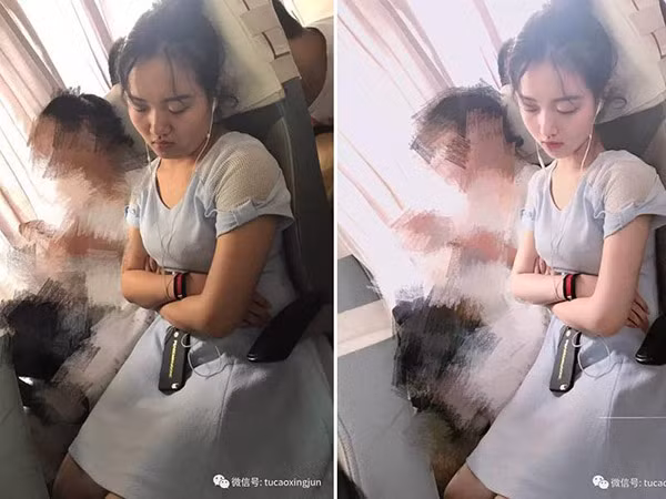 Cô gái mũm mĩm ngủ quên trên xe khách được biến hóa thành nữ nhi xinh đẹp, mảnh mai với làn da trắng bóc ai nhìn cũng mê.