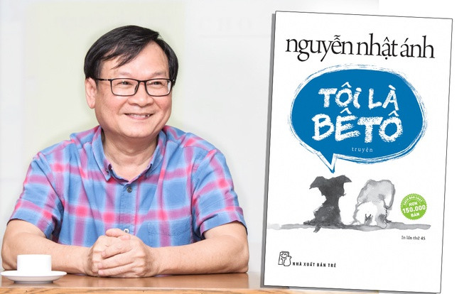 Nhà văn Nguyễn Nhật Ánh và tác phẩm Tôi là Bêtô. Ảnh: NXB Trẻ.