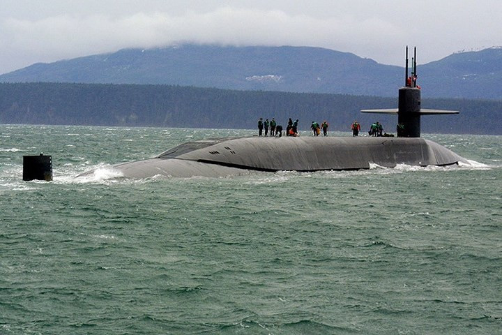 Tàu ngầm lớp Ohio (Mỹ) được chế tạo để hủy diệt các mục tiêu đô thị trong trường hợp nổ ra chiến tranh hạt nhân. Ảnh: Getty.