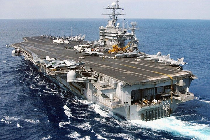 Tàu sân bay Harry S. Truman của Mỹ đã rời Norfolk (Mỹ) để tới Trung Đông. Ảnh: Getty.