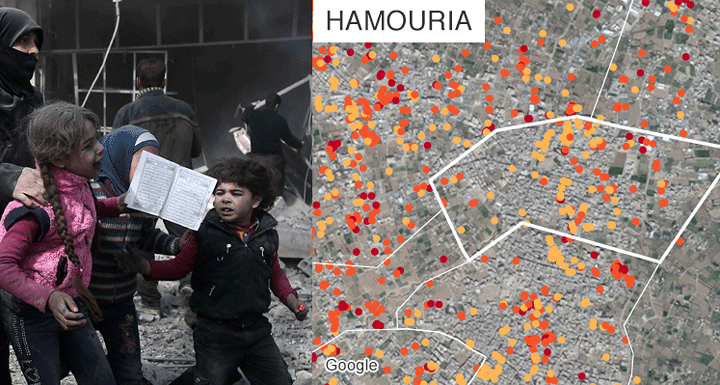 Hamouria. Ngày 31/3, quân đội Syria tuyên bố đã giải phóng hoàn toàn Đông Ghouta.